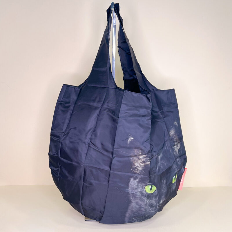 Borsa richiudibile shopper fantasia gatto nero - immagine 3