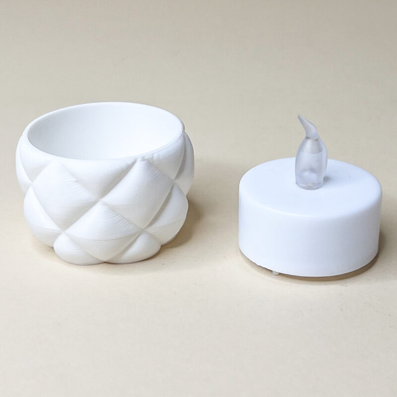 Porta Tea Light Effetto Trapuntato Jr - immagine 3